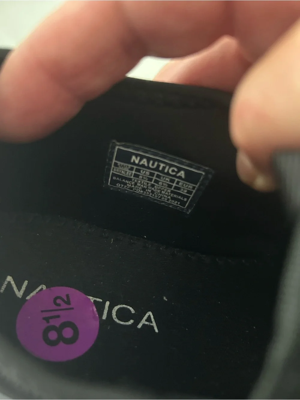 Nautica Black Cross-Strap Athletic Slip-On Sneakers